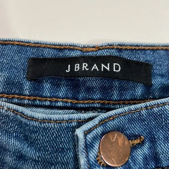J Brand Liza wide leg cropped culotte denim jeans raw hem size 26 blue - Picture 3 of 4